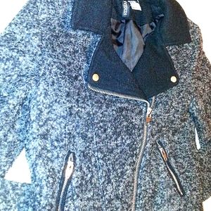 H&M DIVIDED Cropped Moto Style Jacket WOOL Crop Coat ALL Seasons Holidays
